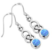 Synthetic Opal Celtic Knot Earrings - e392